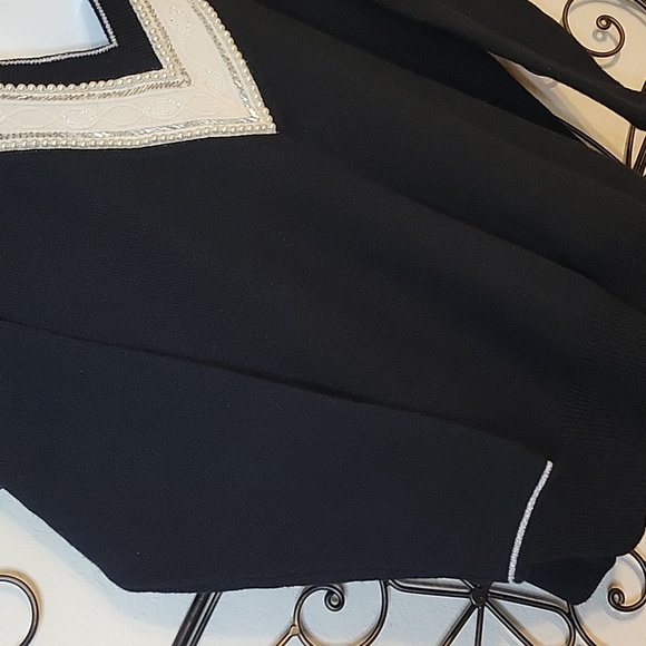 Elisabeth Liz Claiborne Black Sweater Sz 1 - Picture 2 of 6